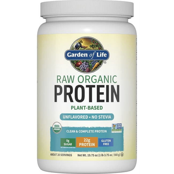 Garden Of Life Raw Protein Plant Based Unflavored Flavored 22g Protein 23oz