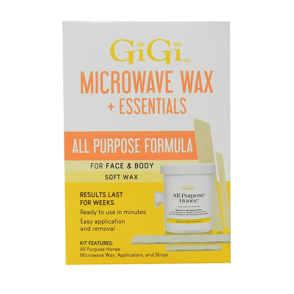 Gigi Microwave Wax Essential + Essentials All Purpose Formula Kit