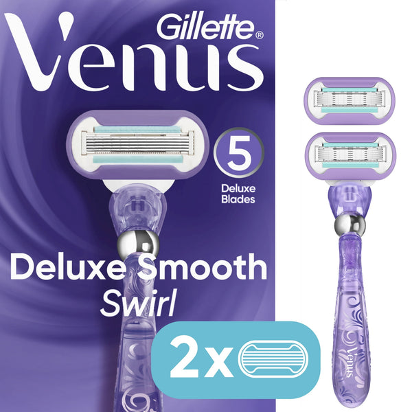 Gillette Venus Swirl Razor + 2 Cartridges