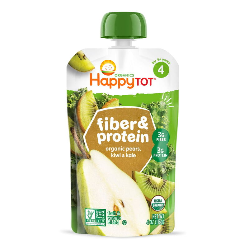 HappyBaby Fiber Protein Organic Pears Kiwi & Kale 4Oz