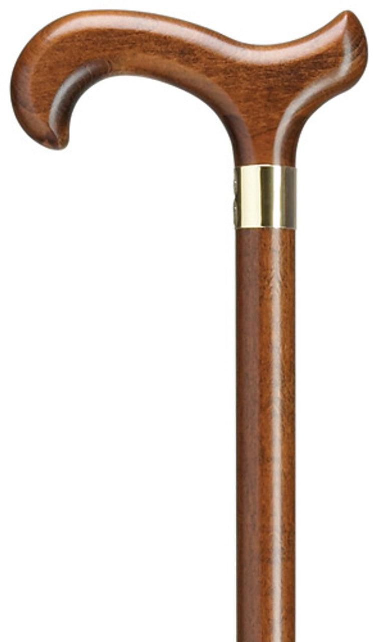 Harvy Men's Cane Extra Tall Ergonomic Brass Walnut