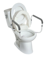 INNO MEDICAL 4" Foldable Hinged Raised Toliet Seat with Handles, Padded Arms