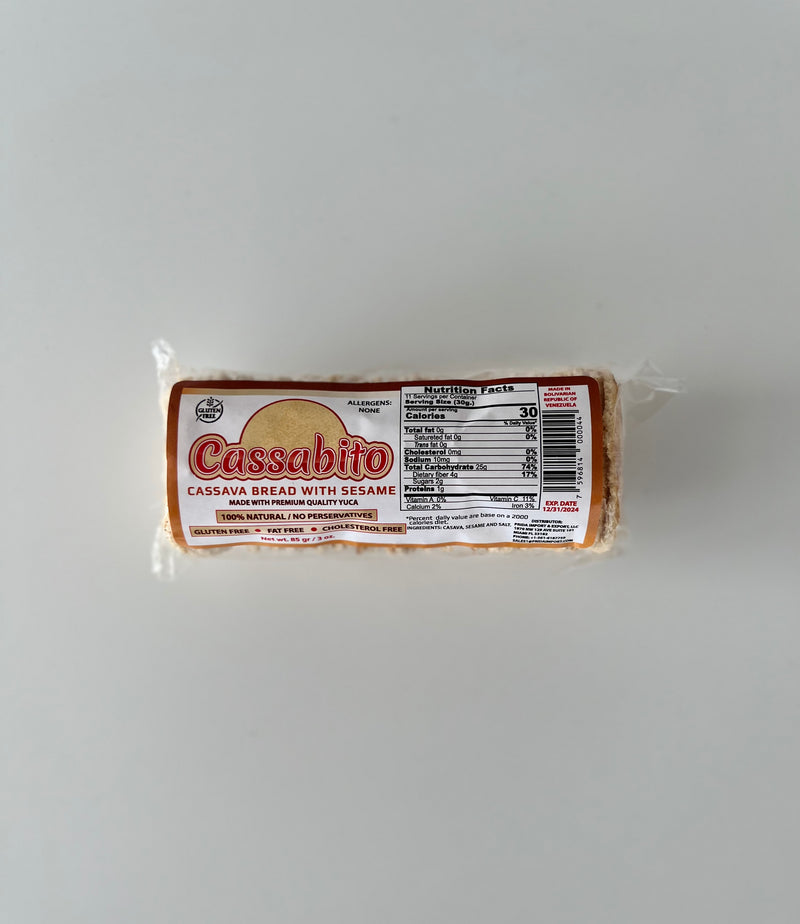 Cassabito Cassava Bread With Sesame Single Pack 3 Oz