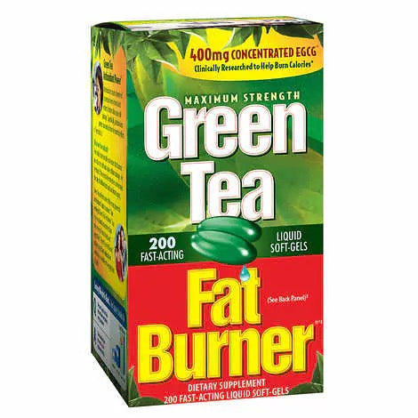 Applied Nutrition Green Tea Fat Burner, Maximum Strength with 400 mg EGCG, Fast-Acting, 200 Liquid Soft-Gels