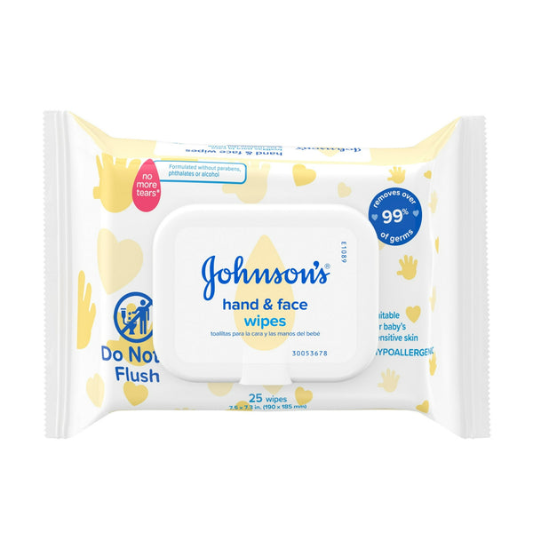 Johnson & Johnson Baby Hand & Face Wipes 25ct