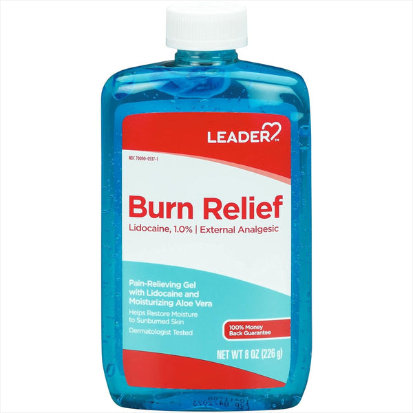 Leader Lidocaine Burn Relief Gel 8oz