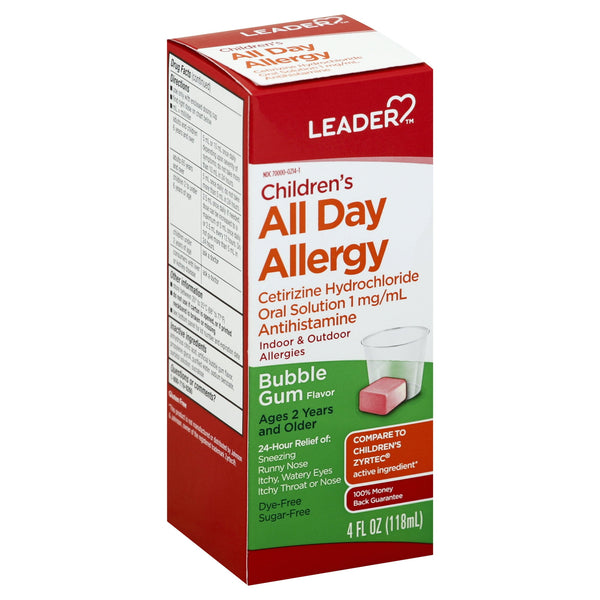 Leader Children's All Day Allergy Liquid Buble Gum 4oz