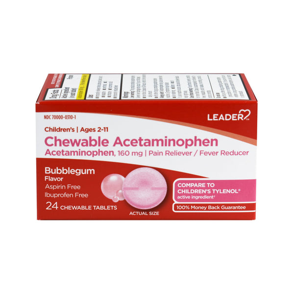 Leader Children's Acetaminophen Bubblegum 160mg 24ct