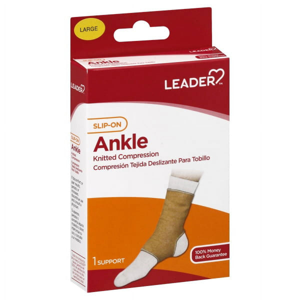 Leader Ankle Compression Slip-On Large Beige