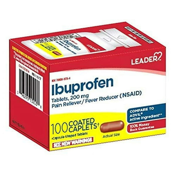 Leader Ibuprofen Coated 200mg 100 Caplets