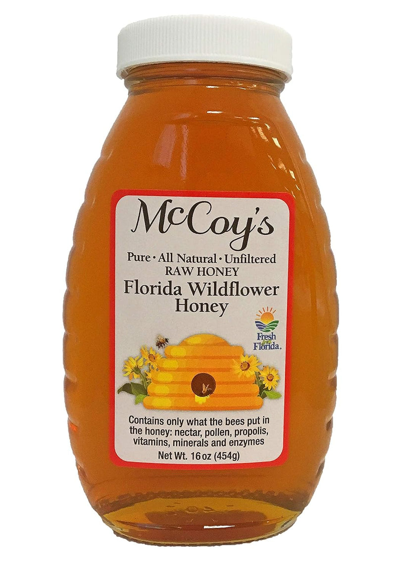 Raw Honey - Pure All Natural Unfiltered & Unpasteurized - McCoy's Honey Florida Wildflower Honey