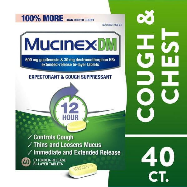 Mucinex Dm Expectorant Cough Tablets 600mg 40ct