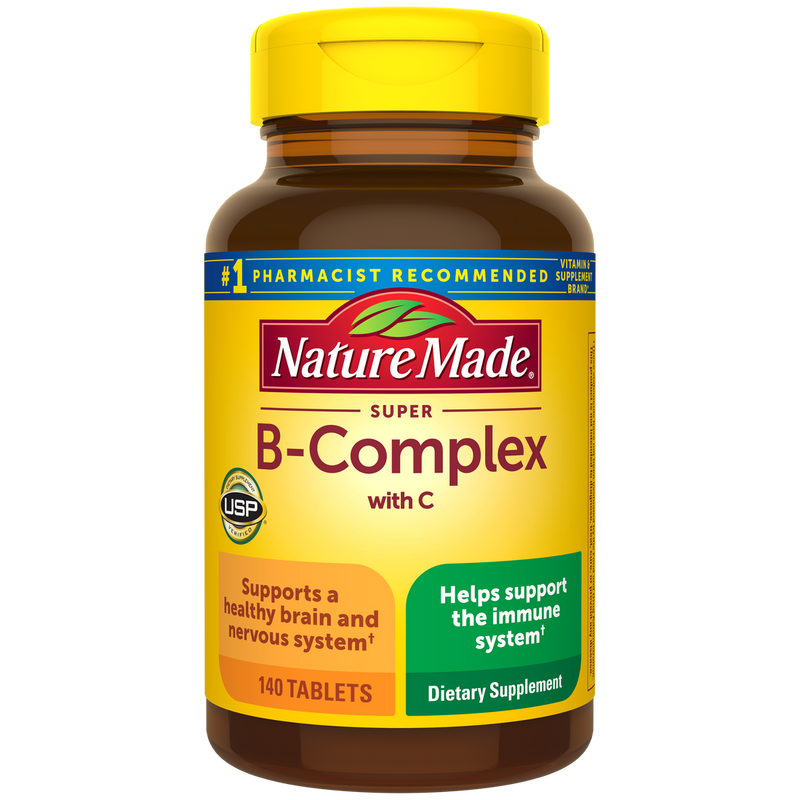 Naturaleza Hecha de complejo B con tabletas de vitamina C 140ct