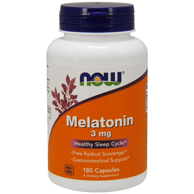 Now Melatonin 3mg Vegetable Capsules 180ct