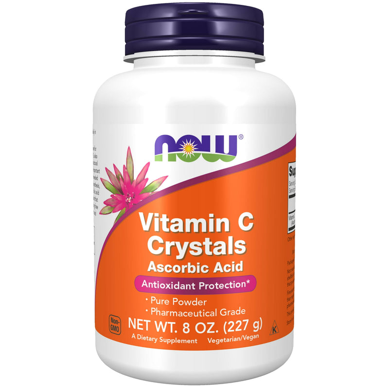 Ahora vitamina C cristales en polvo de ácido ascórbico 8 oz