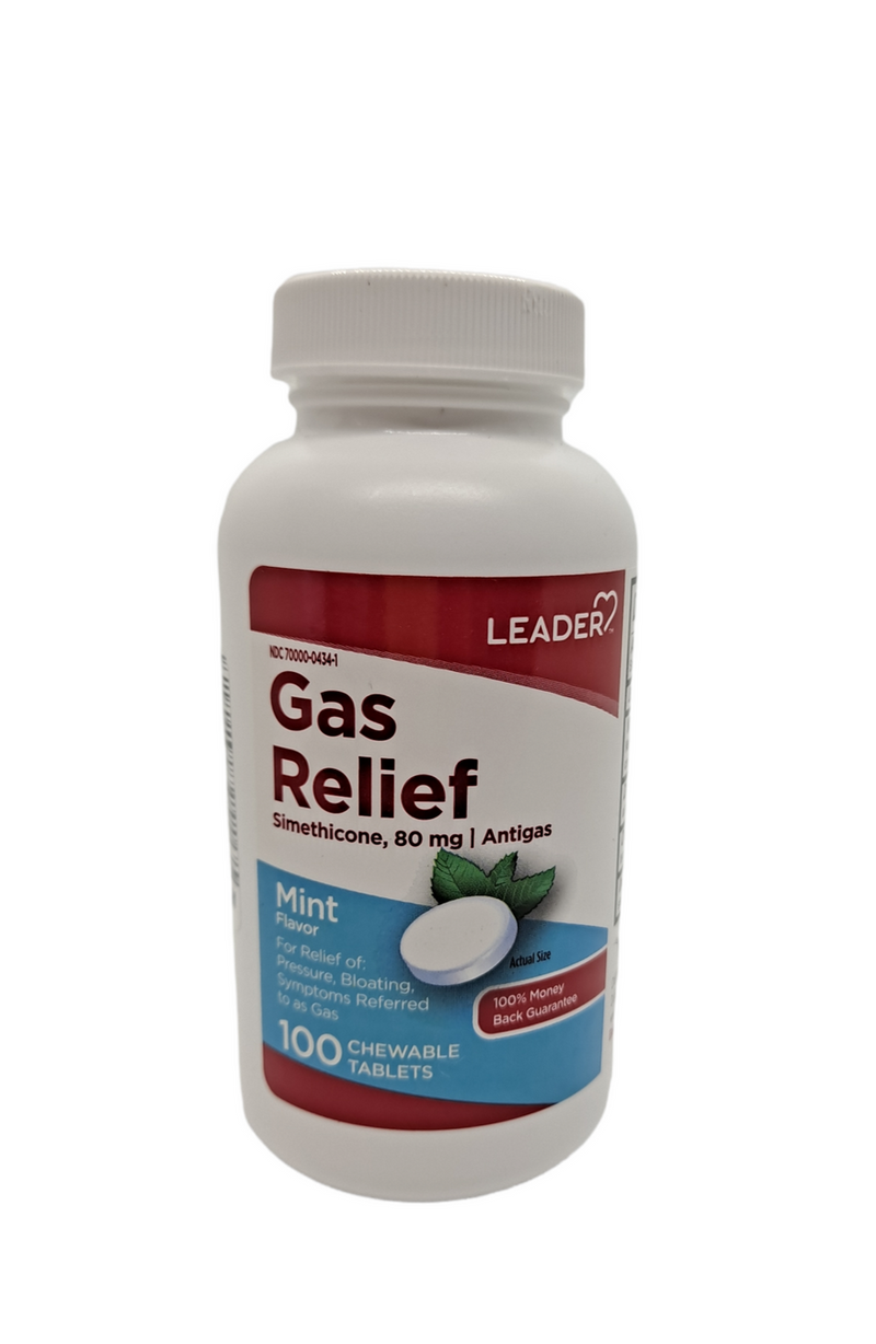 Líder Gas Relief masticable 100 tabletas 80 mg