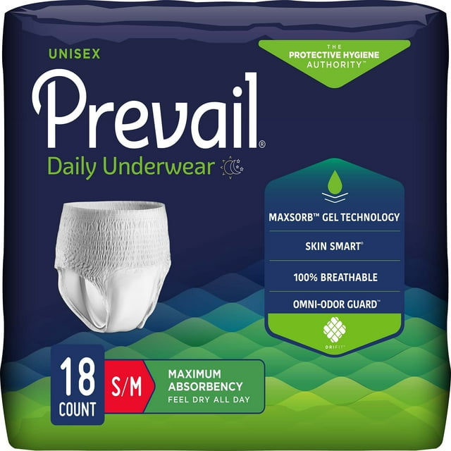 Prevail Brief Underwear S M 18ct Pvs-512
