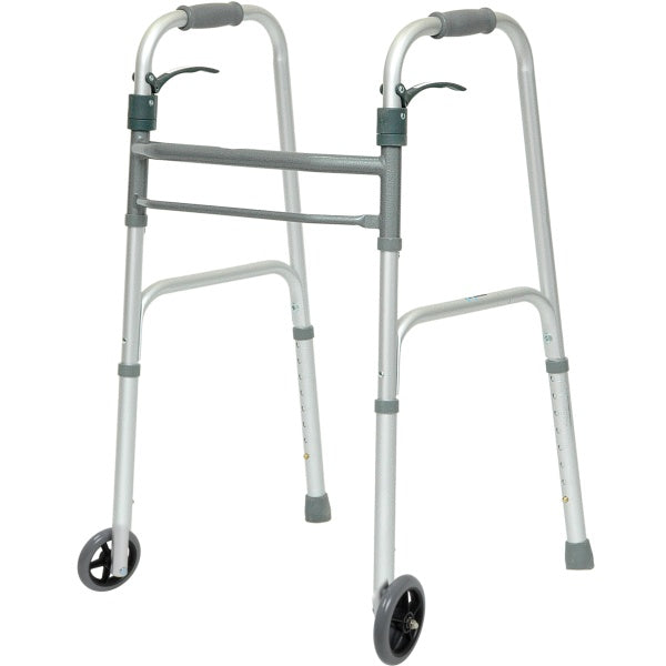 Probasics Sure Lever Release Folding Walker 5In Wheels