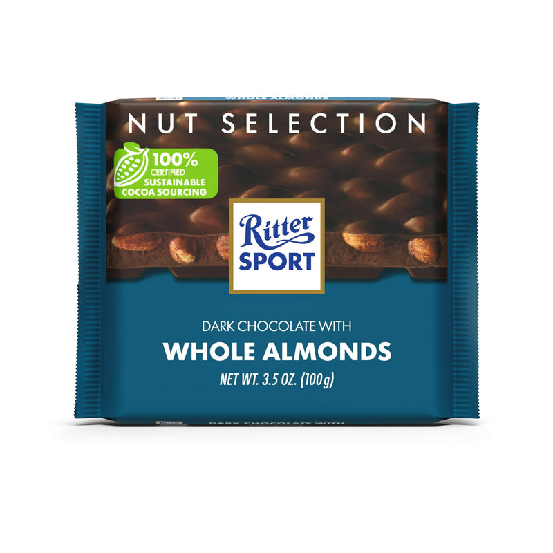 Ritter Sport Chocolate negro con almendras 3.5 oz