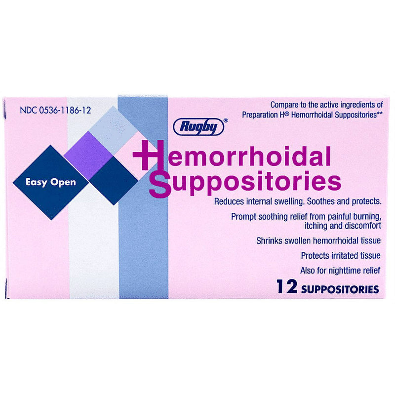 Rugby Hemorrihodial Suppositories 12ct