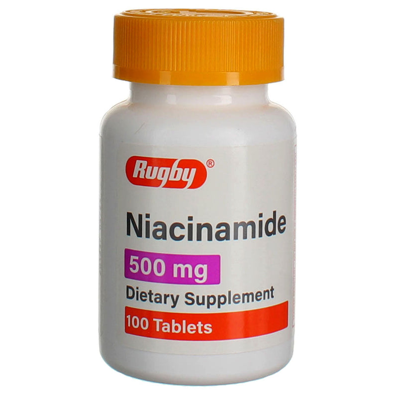 Rugby Niacinamida 500mg tabletas 100ct