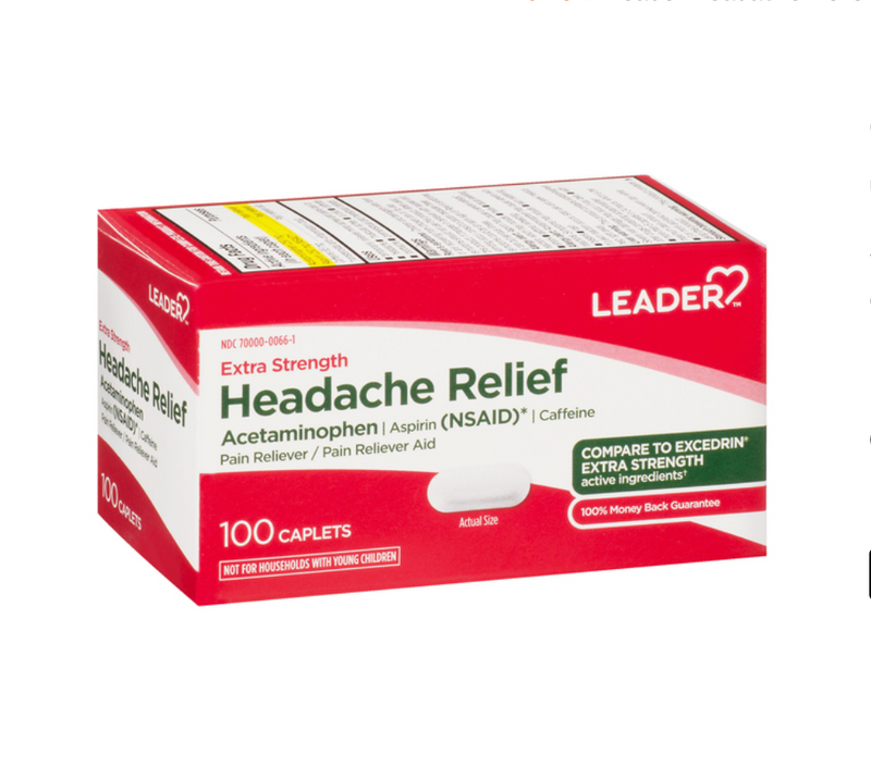 Leader Generic Leader Extra Strength Headache Relief 100 Caplets – Locatel Health ...