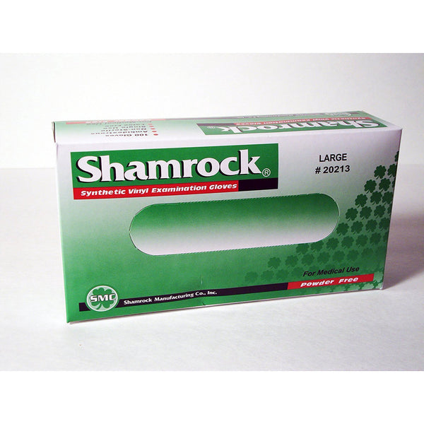 Guantes de examen sin polvo de vinilo Shamrock 20213 grandes 100ct