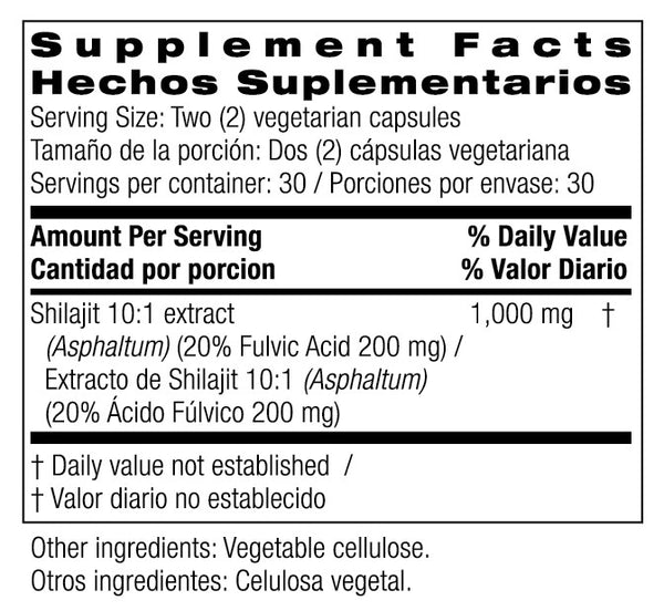 Bio Nutrition Shilajit Capsules 60ct