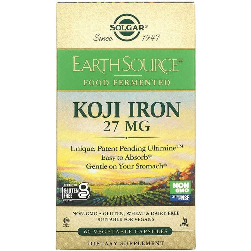 Solgar Koji Iron 27mg Vegetable Capsules 60ct