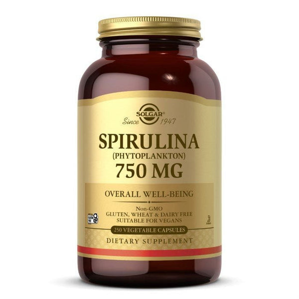 Solgar Spirulina 750mg Vegetable Capsules 250ct
