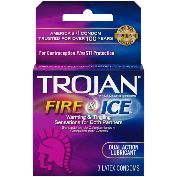 Trojan Pleasure Fire & ICE Dual Action Ultrasmooth Lubricated Premium Latex 3 Condoms