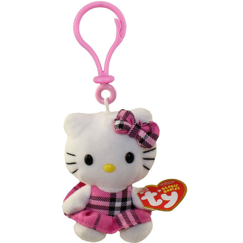 Ty Beanie Boos Hello Kitty Pink Tartan Clip