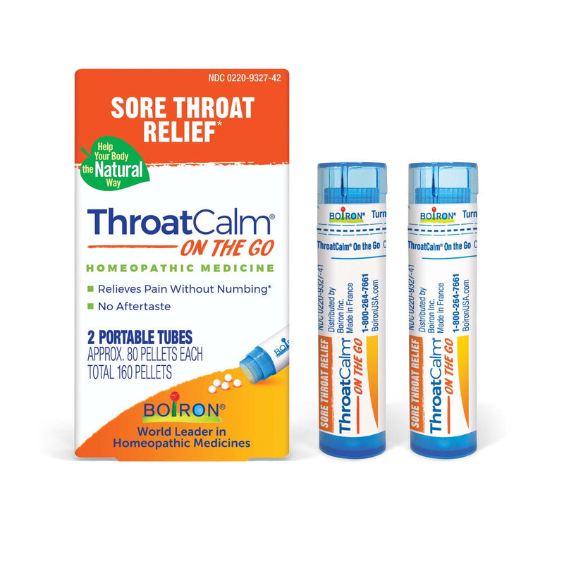 Boiron Throatcalm On The Go Tubes 2ct 160 Pellets