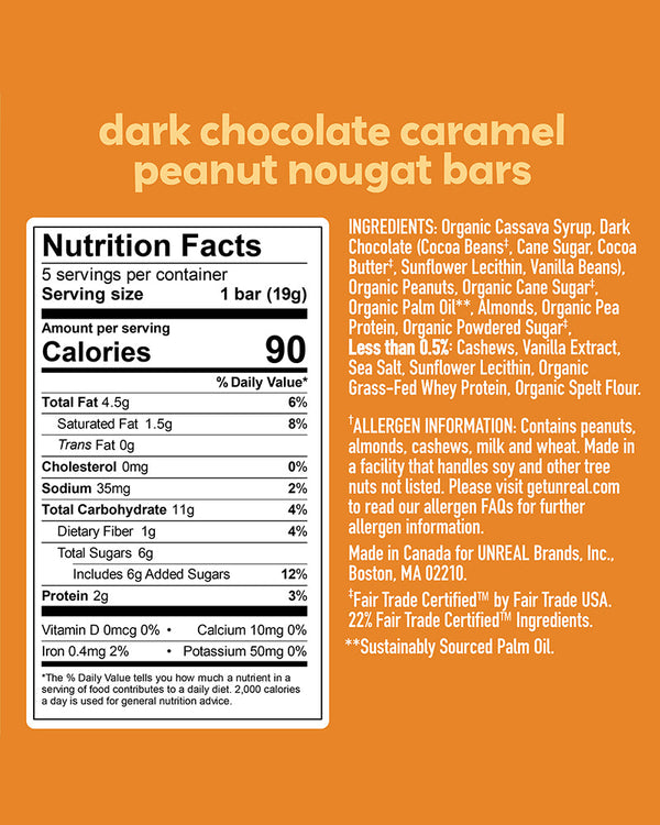 Unreal Dark Chocolate Peanut Butter Bars 3.4Oz