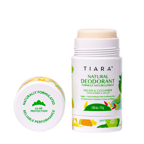 TIARA Natural Deodorant,Aluminium and Gluten Free deodorant Melon and Cucumber natural scent