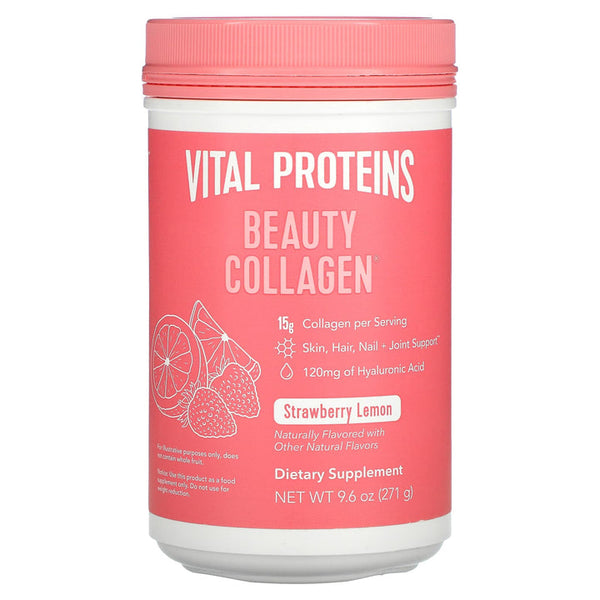 Proteínas vitales Belleza Collágeno Limonada de fresa 9.6oz