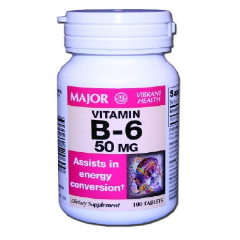 Major Vitamin B-6 50mg Tablets 100ct