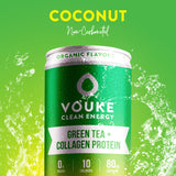 Vouke Clean Energy Green tea + Collagen Protein Coconut 12oz