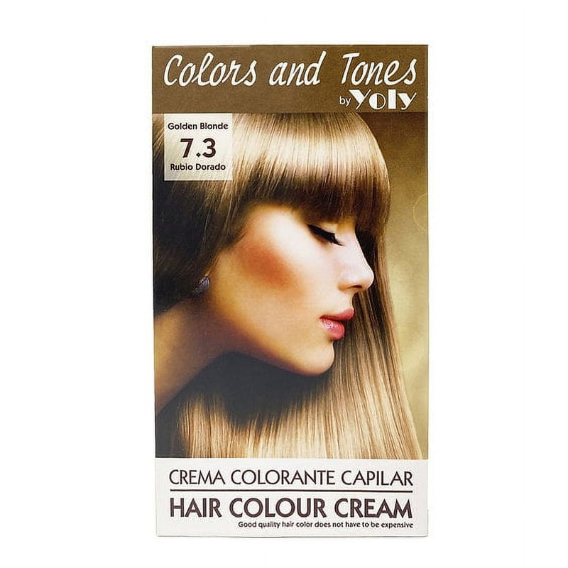 Crema de color de cabello yoly rubia dorada 7.3