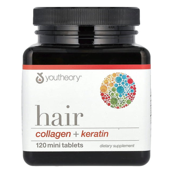 Youtheory Hair Collagen + Keratin Tablets 120ct