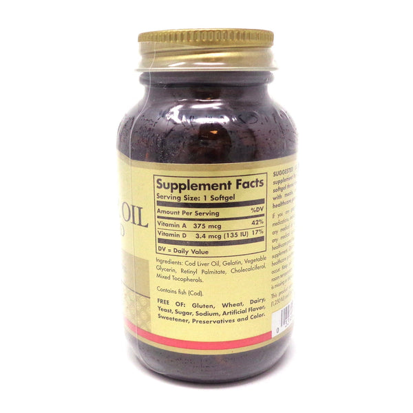 Solgar Cod Liver Oil Softgels 100ct