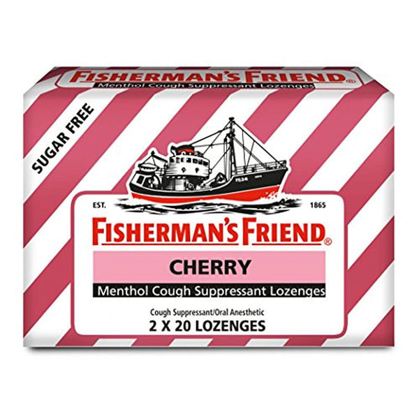 Fisherman's Friend Sugar Free Cherry Menthol Cough Suppressant Lozenges 20ct 2Pack