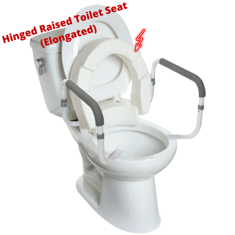 Innoedge Medical Raised Toilet Seat With Elongated Safety Rail Arms