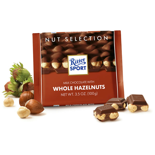 Ritter Sport Milk Chocolate Hazelnut entera 3.5 oz