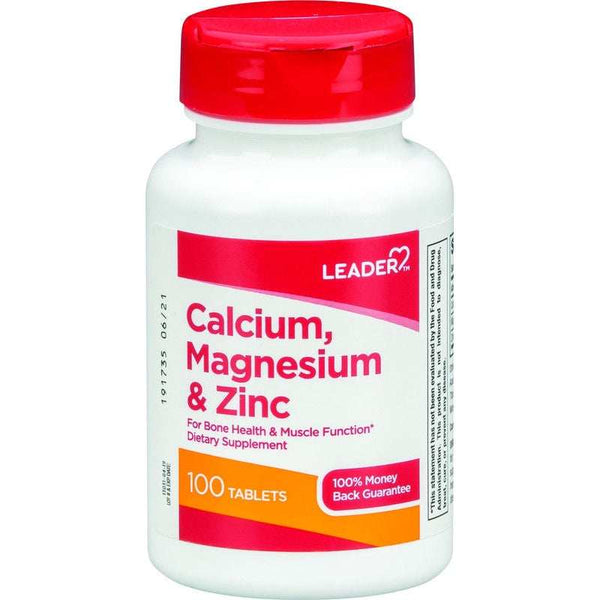 Leader Calcium Magnesium & Zinc Tablets 100ct