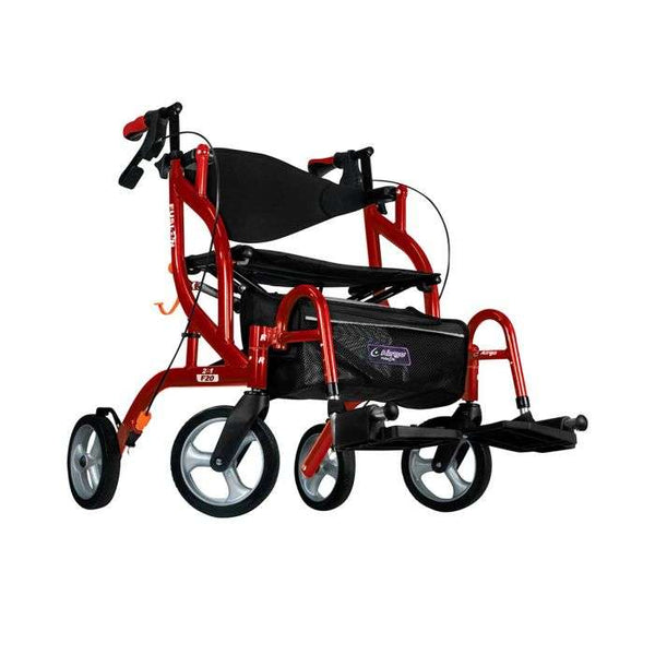 Drive Airgo Fusion Rollator & Transport Chair 2 in 1 Cranberry 20In