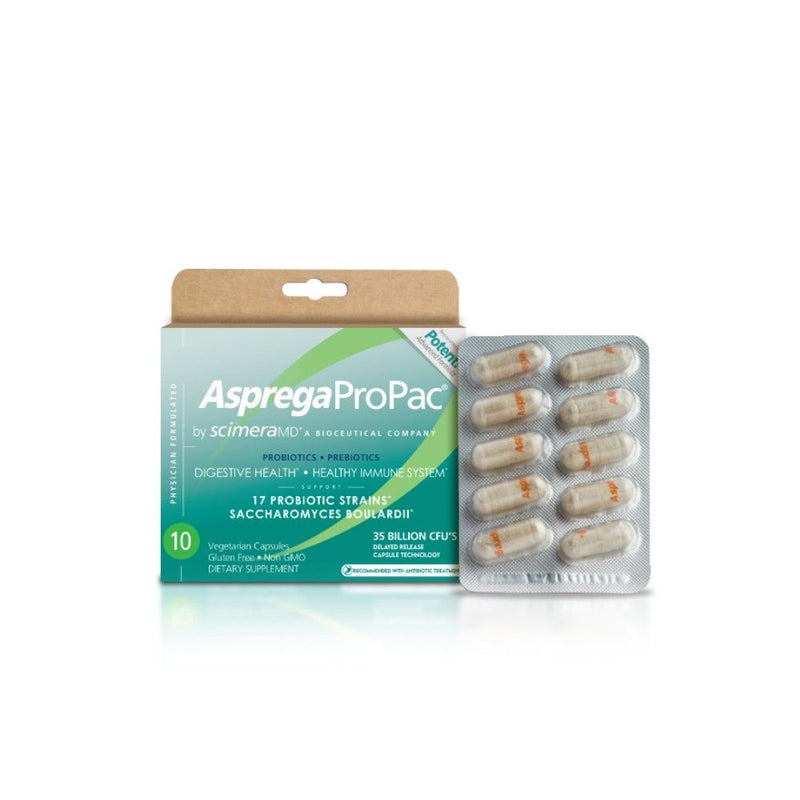 ScimeraMD® Asprega Probiotic + Prebiotic Supplement for Digestive Health and Immune System Support, 35 Billion CFUs