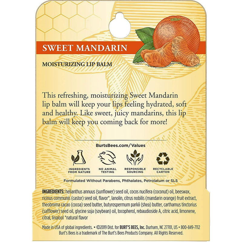 Burt's Bees Moisturizer Lip Balm Sweet Mandarin 0.15 oz