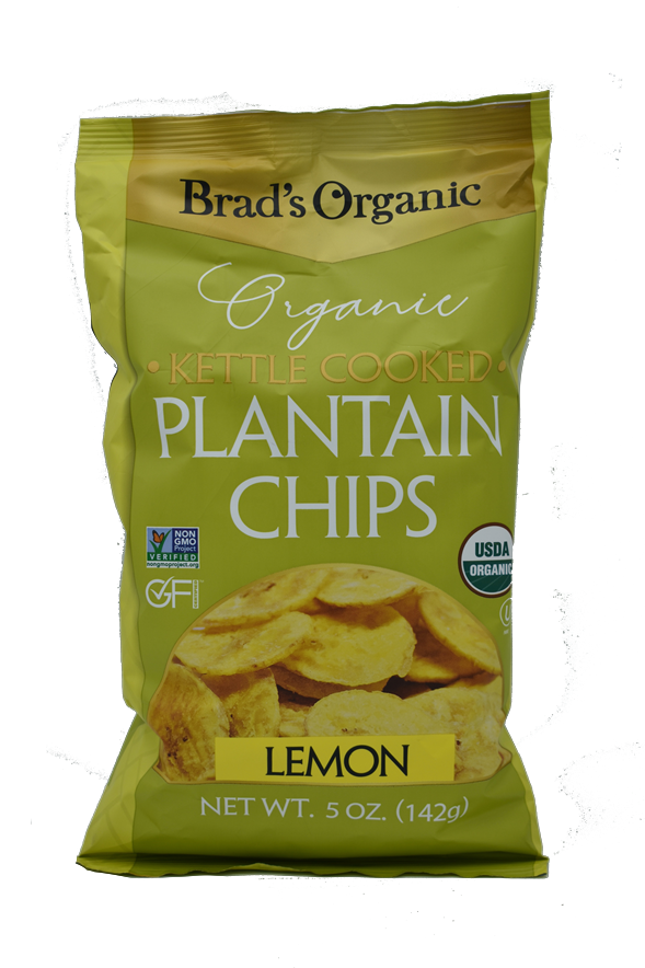 Chips de plátano orgánico de Brad limón 5oz