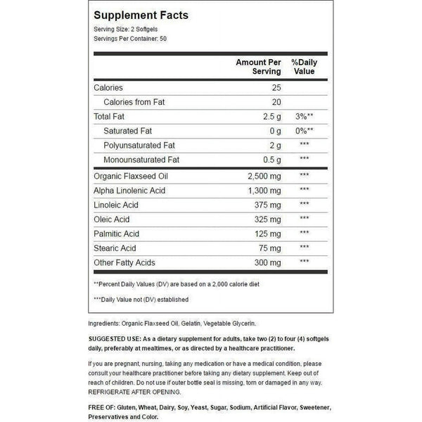 Solgar Flaxseed Oil Softgels 1250mg 100ct